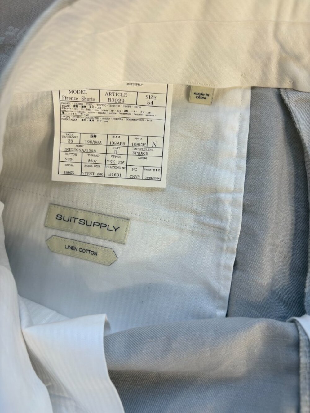 Suitsupply Firenze Linen Cotton Shorts 38 US EU 54 - Picture 7 of 8